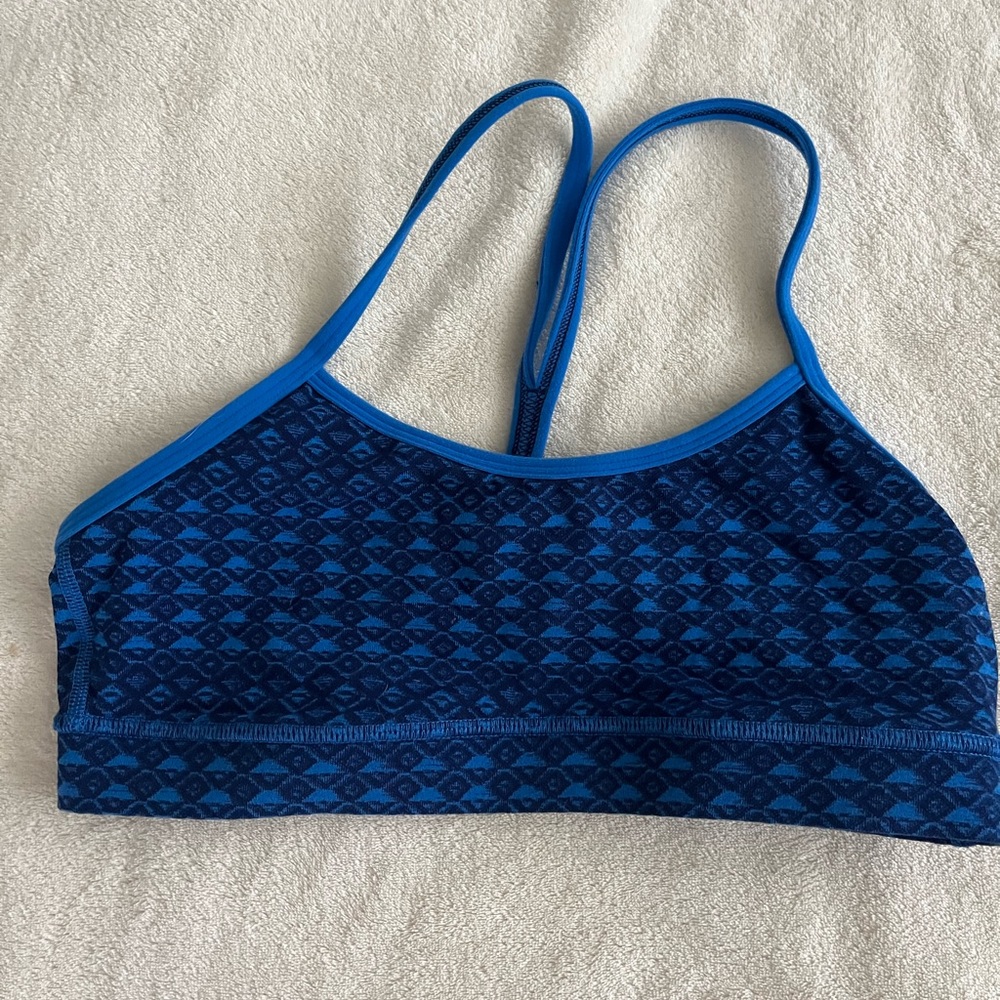 Lululemon blue pattern sports bra